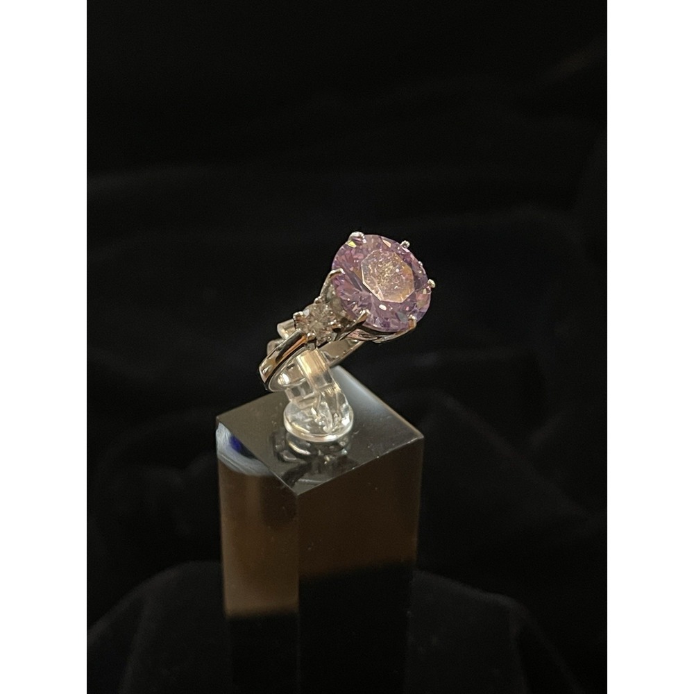 JTV BBJ 9.25 Sterling Silver Kunzite CZ Ring Size 5 - Picture 3 of 10